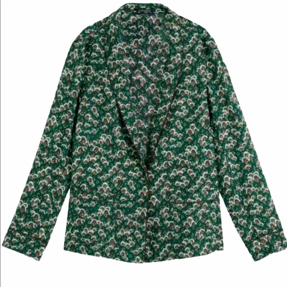Scotch & Soda Green Floral Print Blazer
